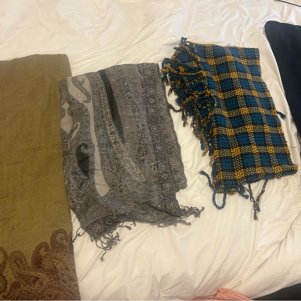Plaid and Paisley Scarves Set